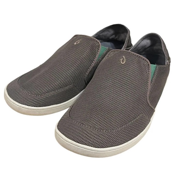 Olukai Nohea Mesh Slip-On Shoes Mustang Lime Green Collapsible Heel Mens Size 11 - Picture 2 of 10
